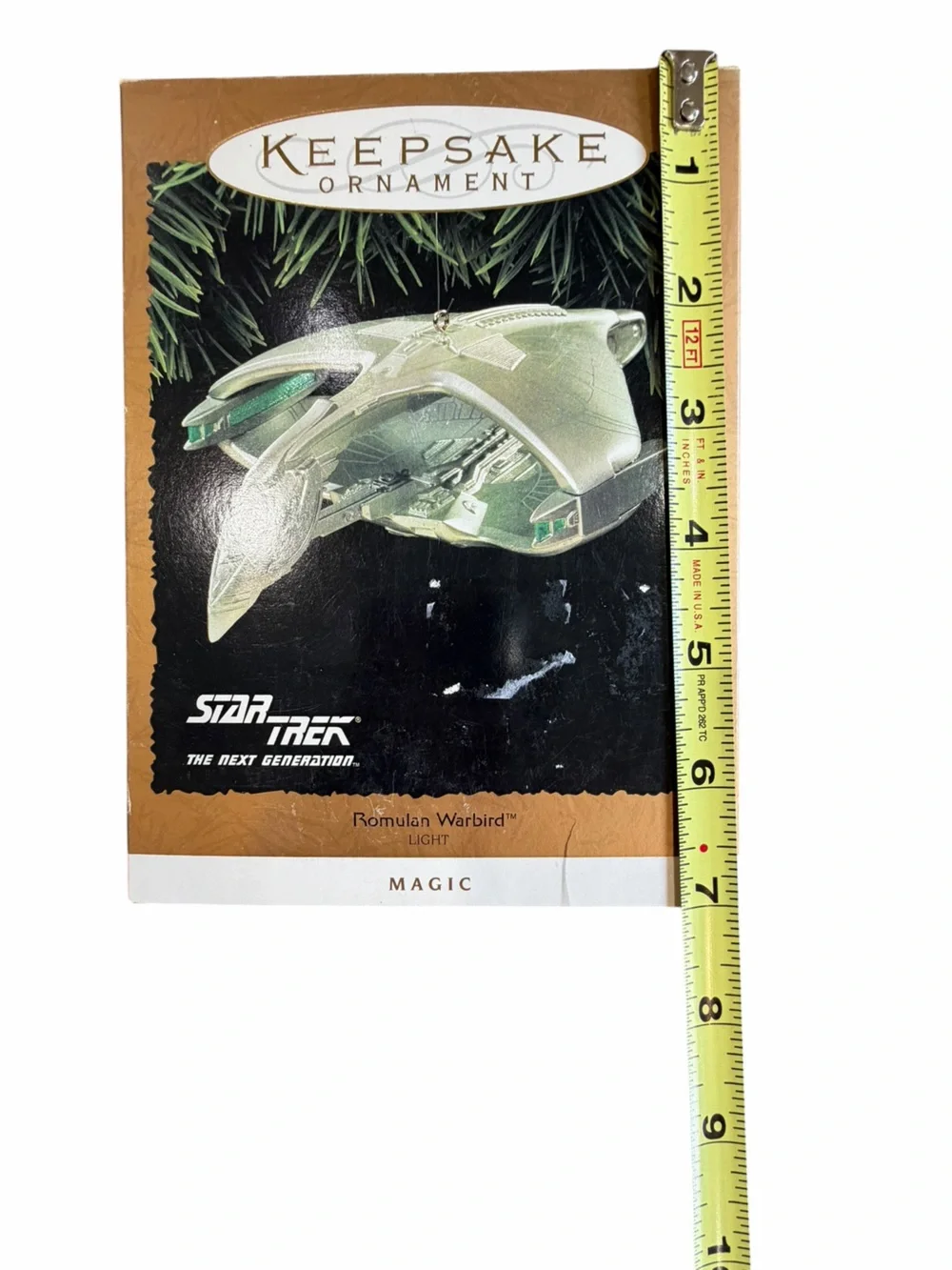 1995 Hallmark Star Trek Romulan Warbird Magic Light Ornament TNG Box